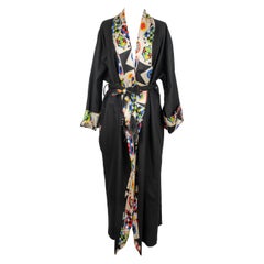 Gianni Versace Black Blended Wool Robe
