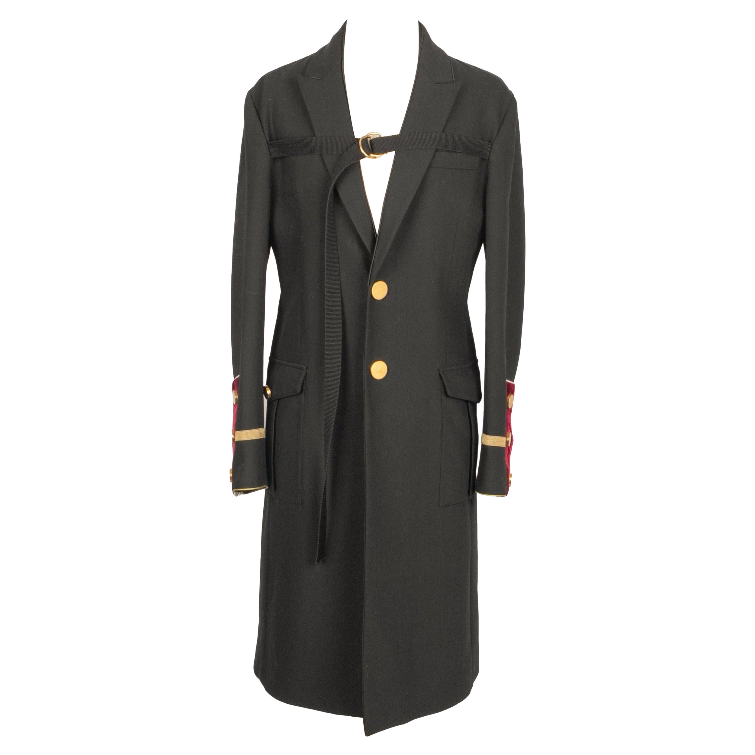 Givenchy Cappotto nero da uomo di media lunghezza