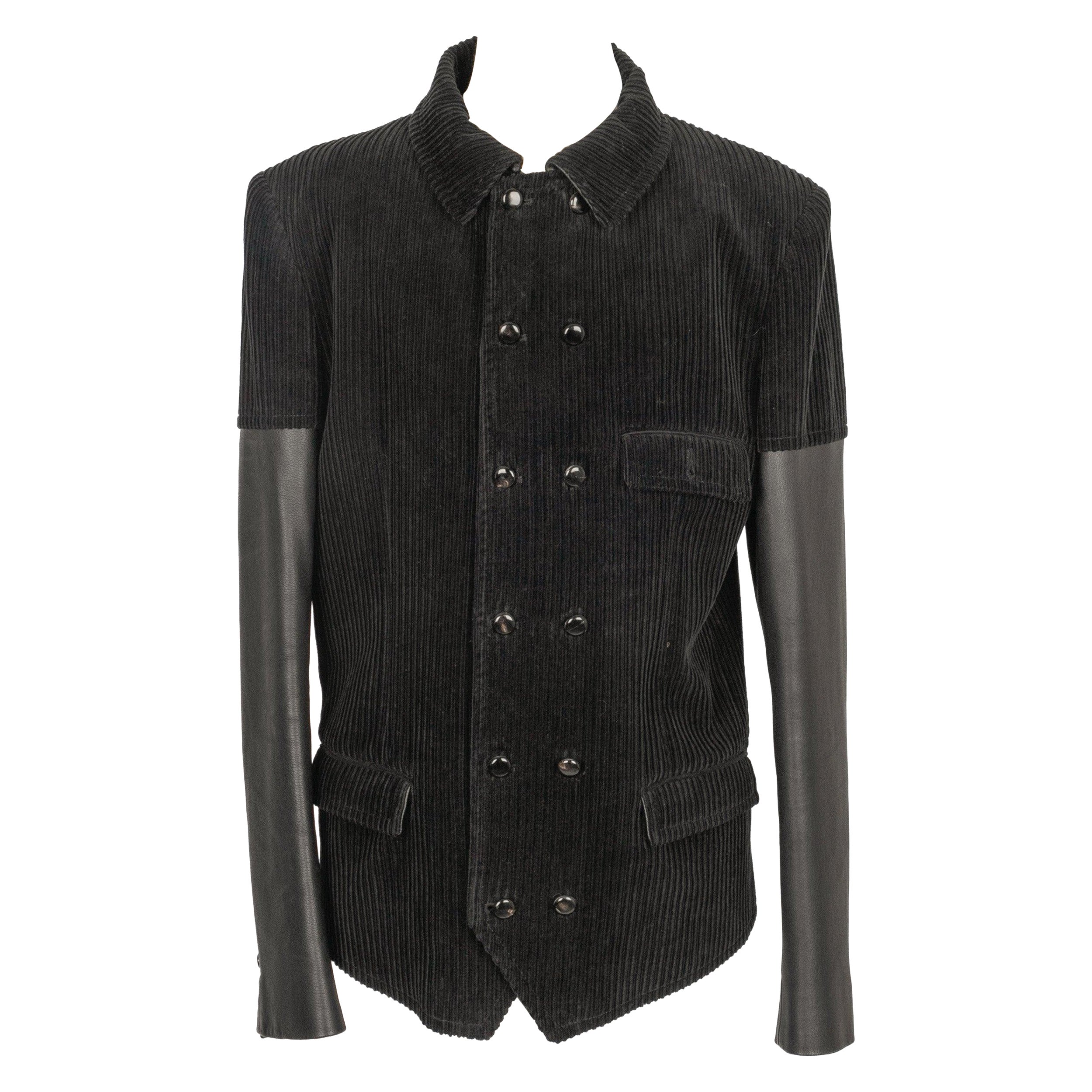 Jean-Paul Gaultier Black Corduroy Men Jacket, 2012 For Sale