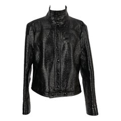 Courrèges Short Black Vinyl Men Jacket
