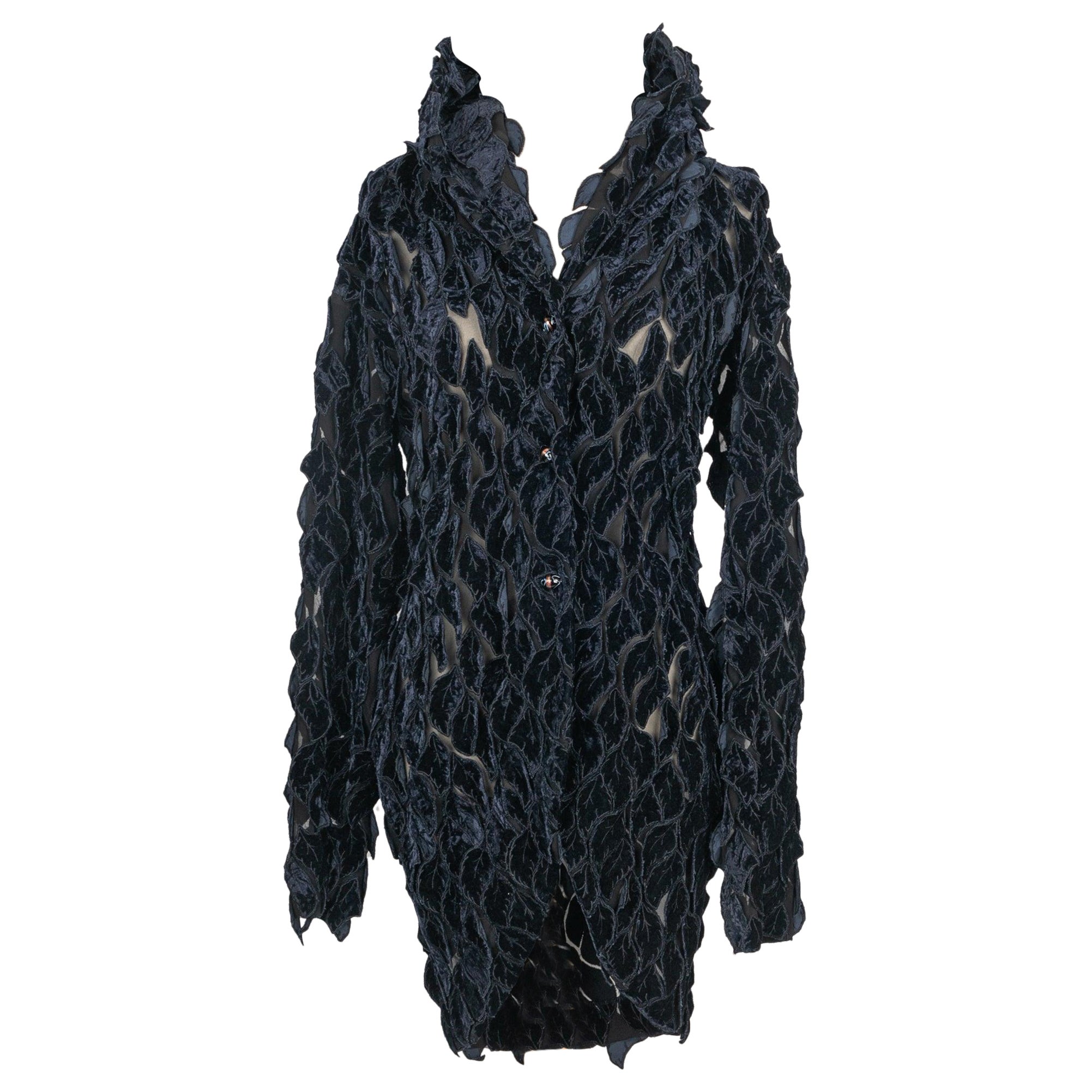 Romeo Gigli Long Silk Velvet Cardigan For Sale