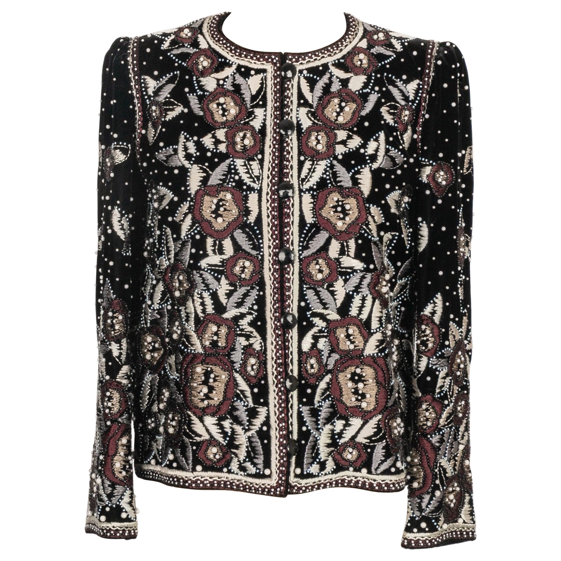 Yves Saint Laurent Black Velvet Jacket For Sale