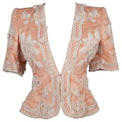 Givenchy Rosa Ottomane Kurzarm-Jacke mit kurzen Ärmeln Haute Couture