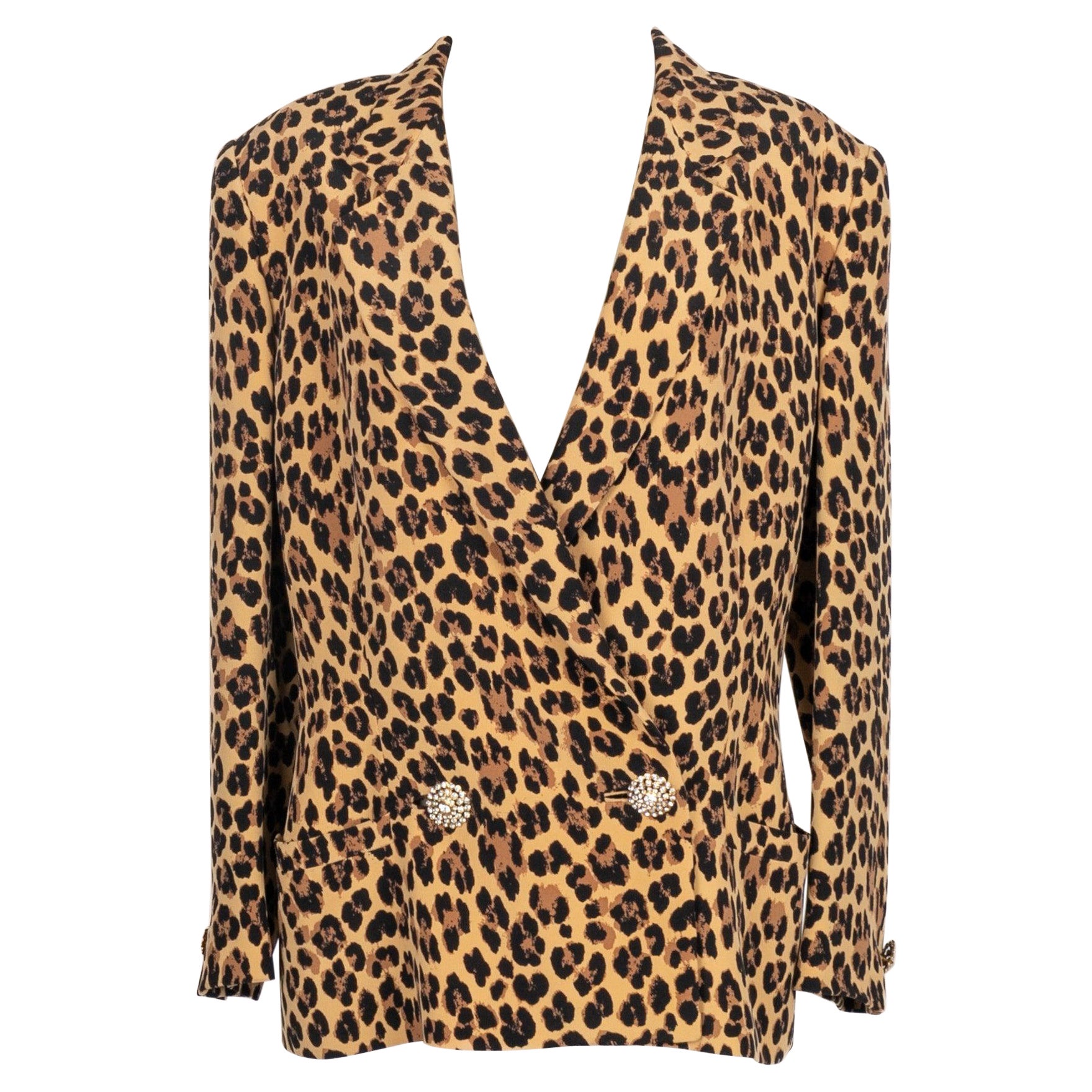 Versace Animal Print Leopard Jacket For Sale