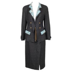 Chanel Black Tweed Skirt Suit Spring, 1993