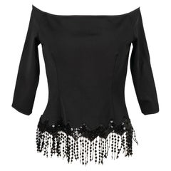 Christian Dior Black Bare Shoulder Top