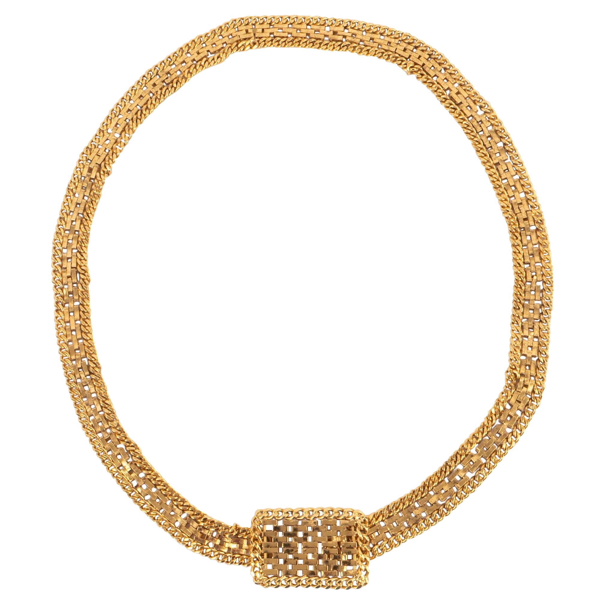 Chanel Golden Metal Chain Belt Haute Couture Coco Era For Sale