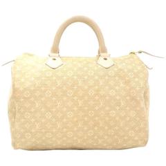 Louis Vuitton Speedy 30 White Dune Mini Monogram Lin Hand Bag