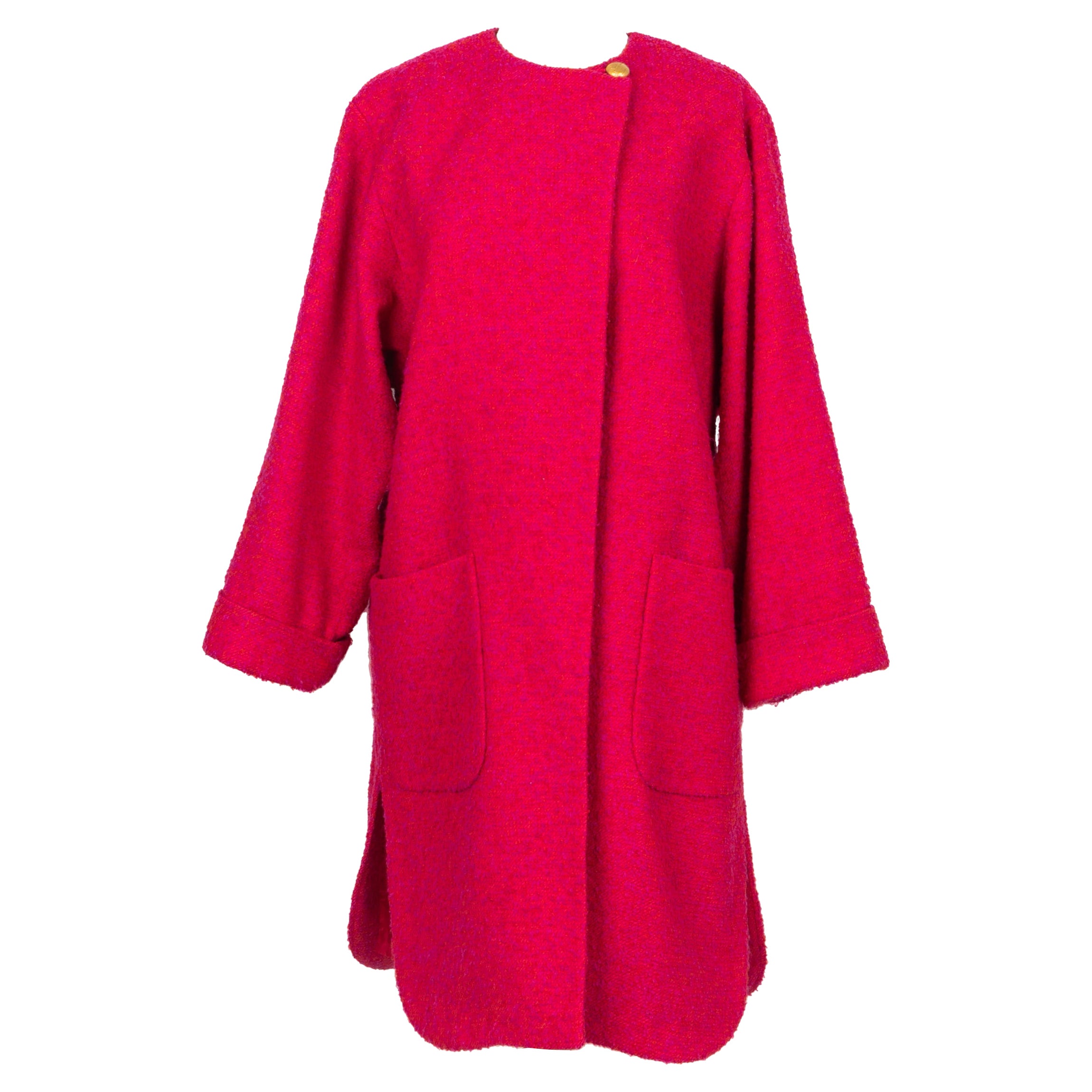 Louis Feraud Blended Mohair and Wool Coat For Sale