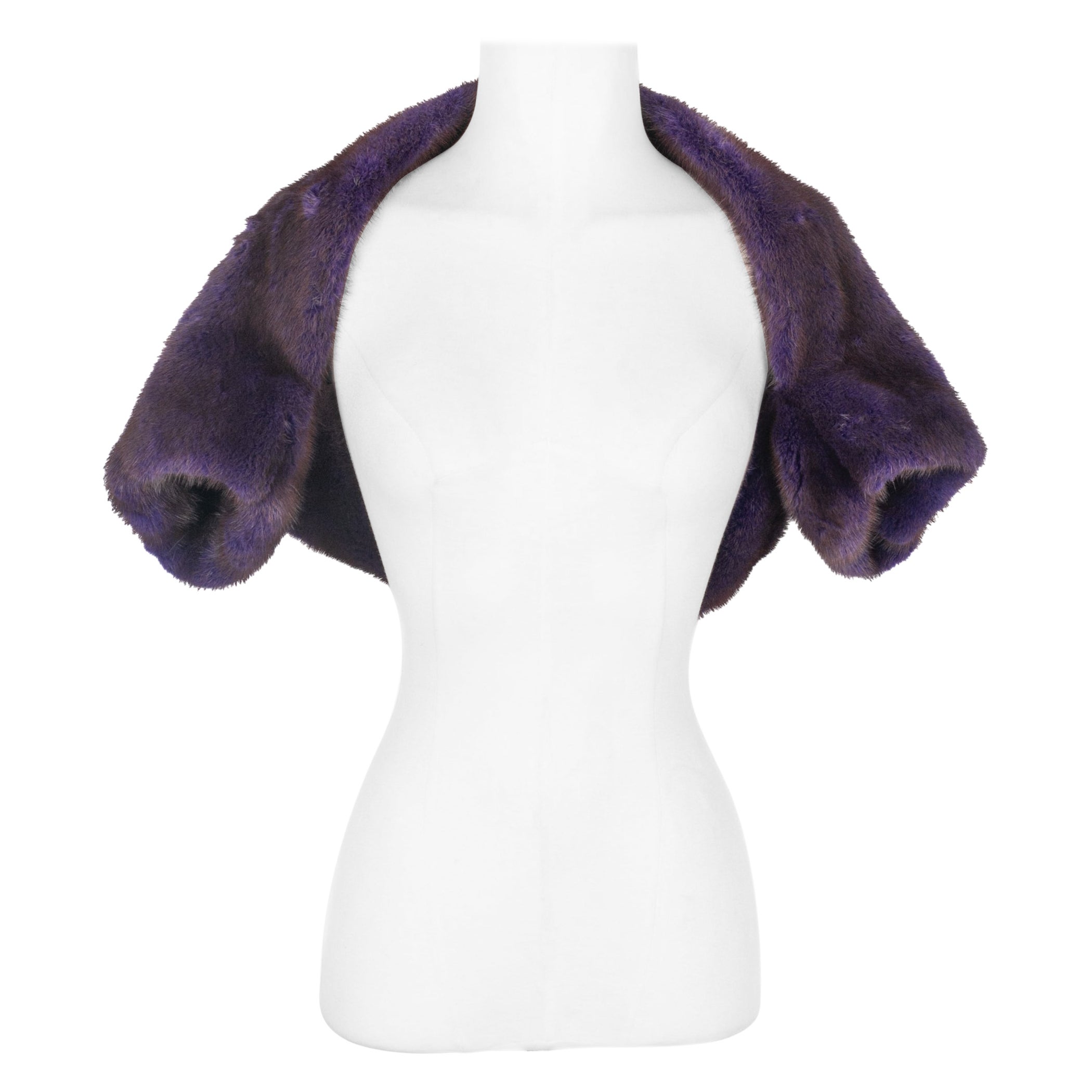 Celine Purple-tone Mink Bolero Jacket For Sale