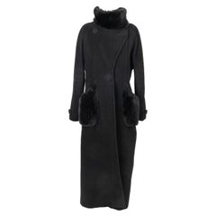 Vintage Emmanuelle Khanh Long Black Coat