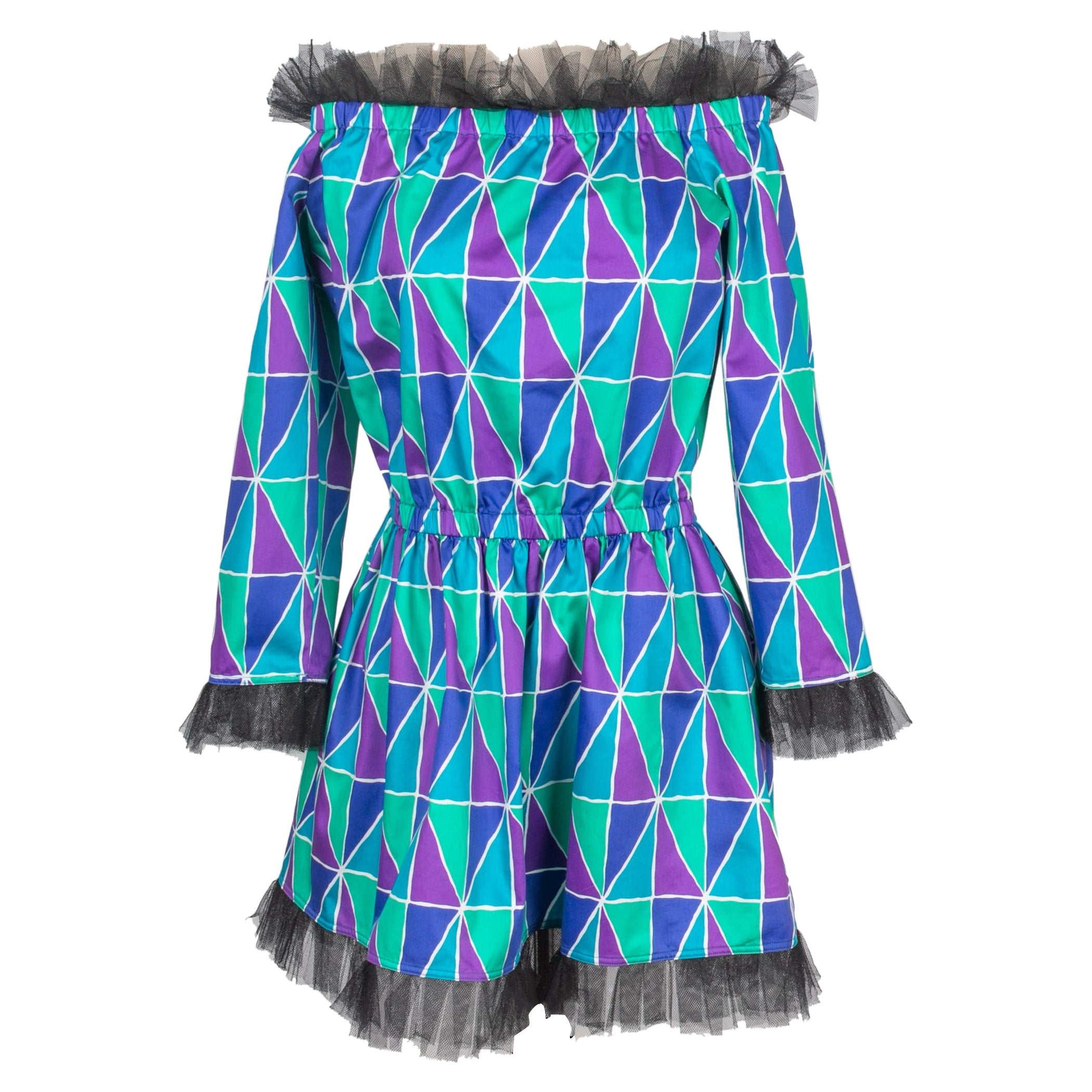 Yves Saint Laurent Harlequin Mini Dress, 1988 For Sale