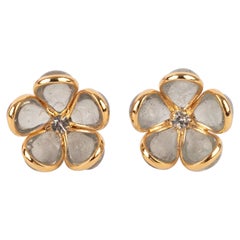 Augustine Golden Metal Earrings with Rhinestones