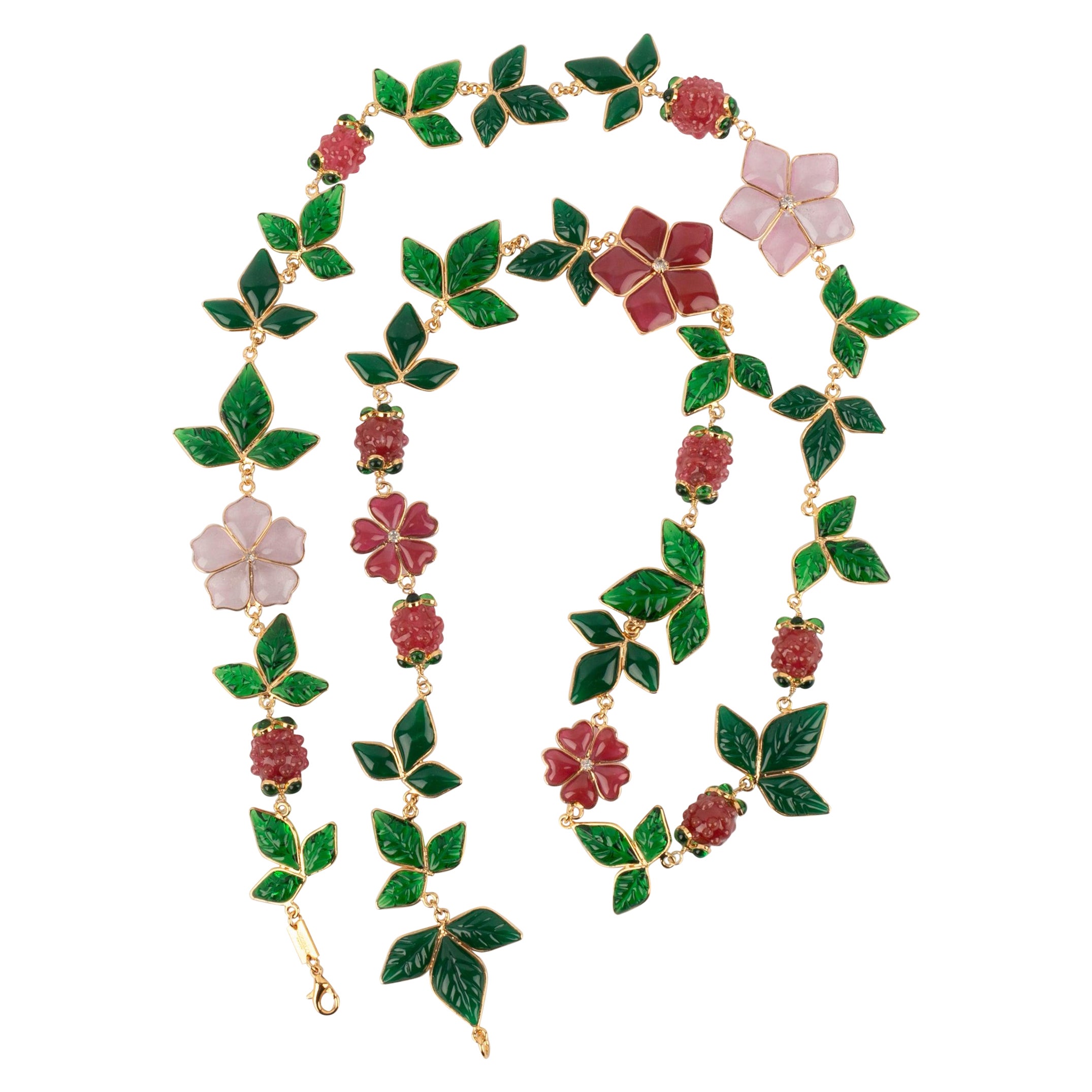 Augustine - Collana lunga di lamponi in metallo dorato in vendita