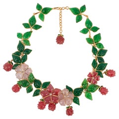 Augustine Short Golden Metal Raspberry Necklace