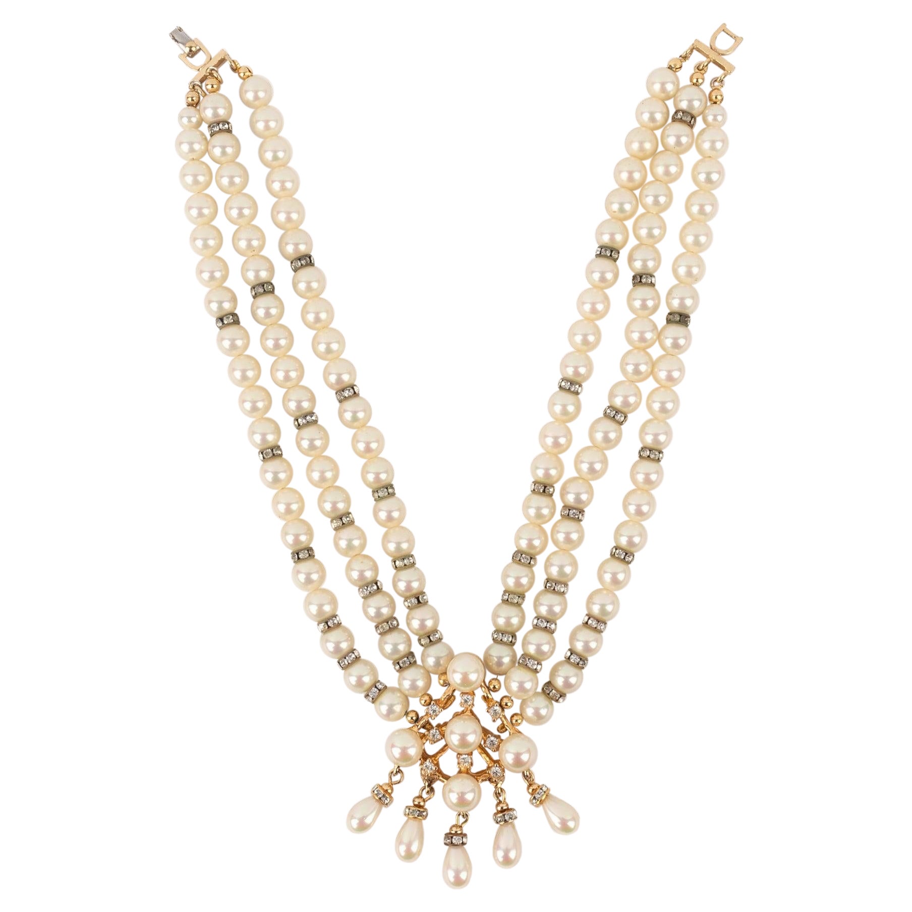 Christian Dior Pearl Necklace For Sale
