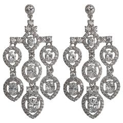 Faux Diamond Shimmering Pendant Chandelier Earring 5