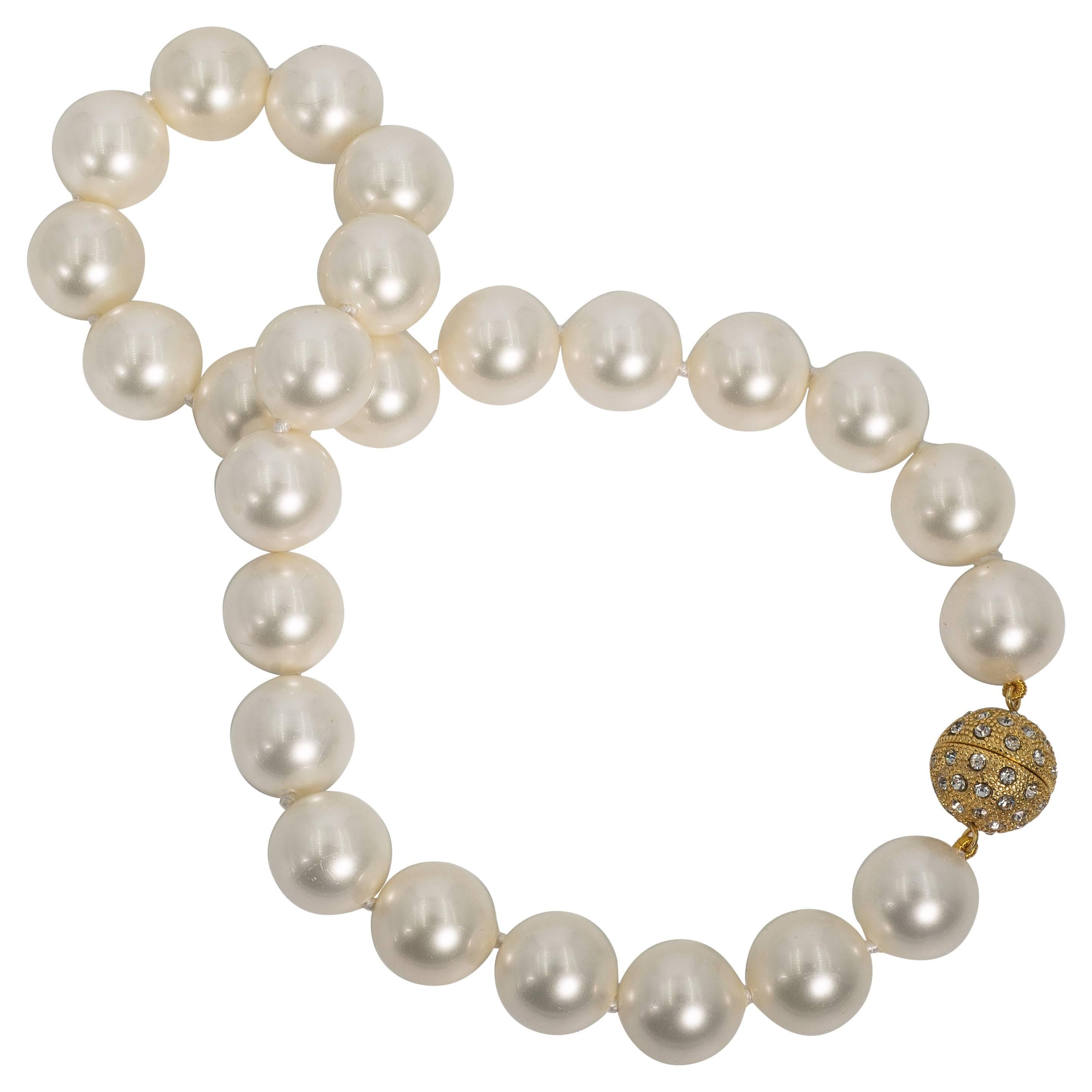 For Day And Night  Real Looking  Strand of 14mm Wonderful Faux Pearls