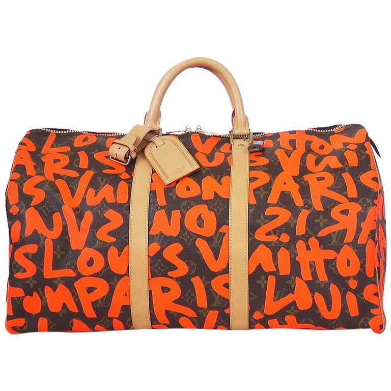 Stephen Sprouse x Louis Vuitton Grey Monogram Graffiti Keepall 50  QJB0GJ2TEB036