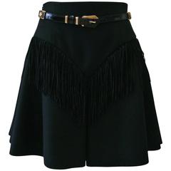 Vintage Atelier Versace Fringed Cowgirl Skirt With Belt  Fall 1992