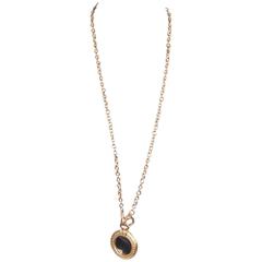CHANEL Vintage Gold Metal LOUPE NECKLACE w/  Magnifying Glass