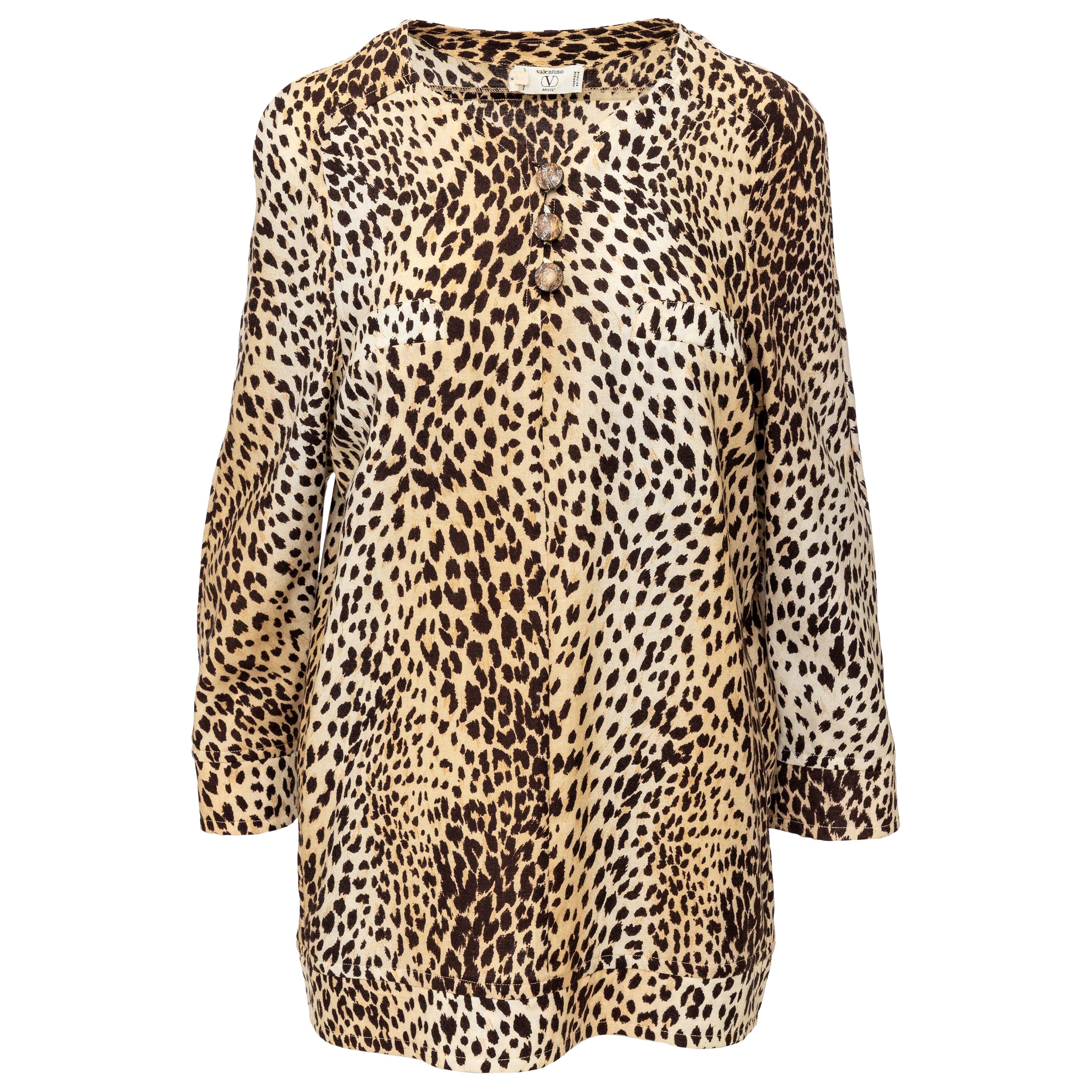 Valentino Miss V Top con estampado de leopardo - Años 90