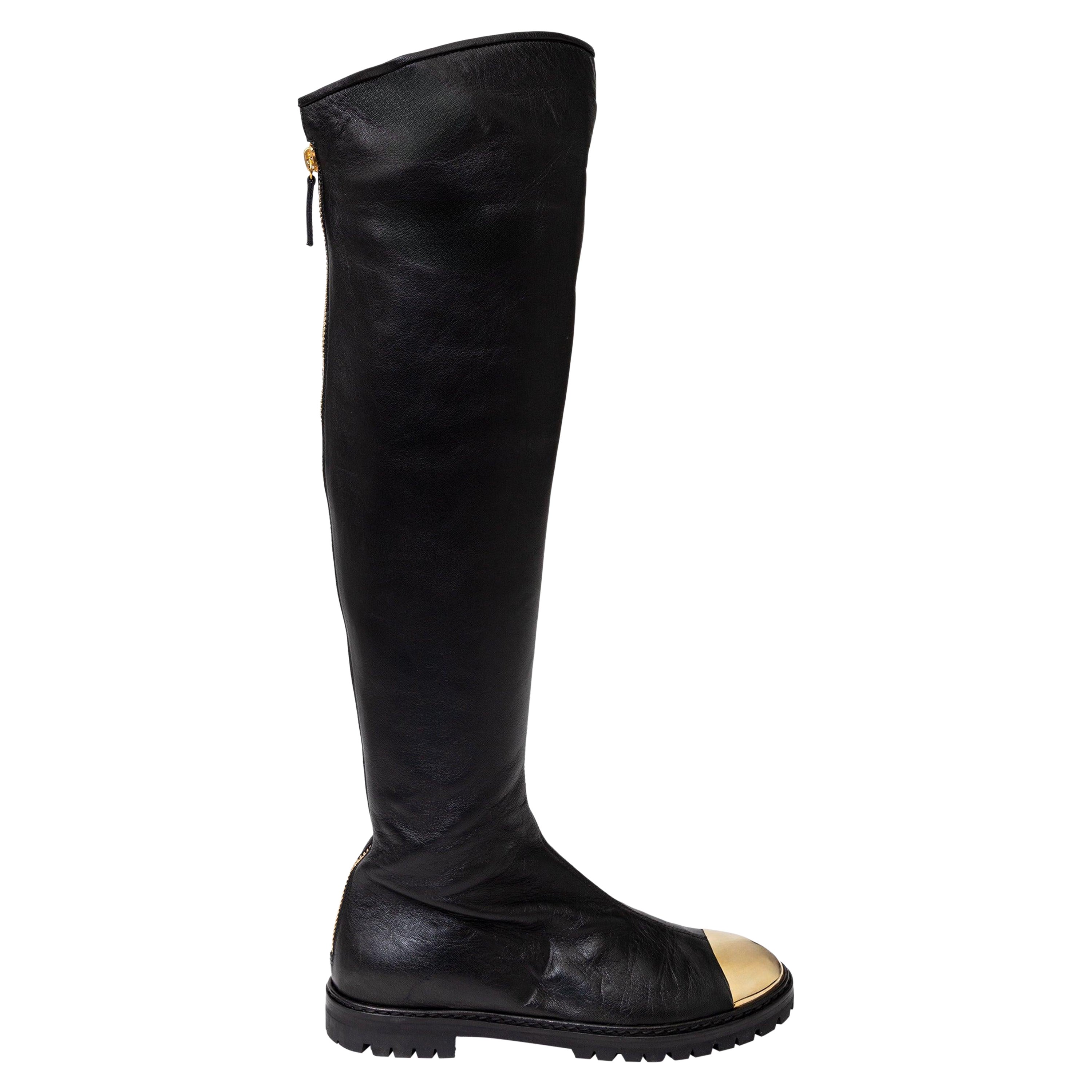 Giuseppe Zanotti Botas de piel con puntera metálica Dalila - Años 10