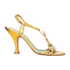 Vintage Fendi Turquoise Rhinestone Heels - '90s