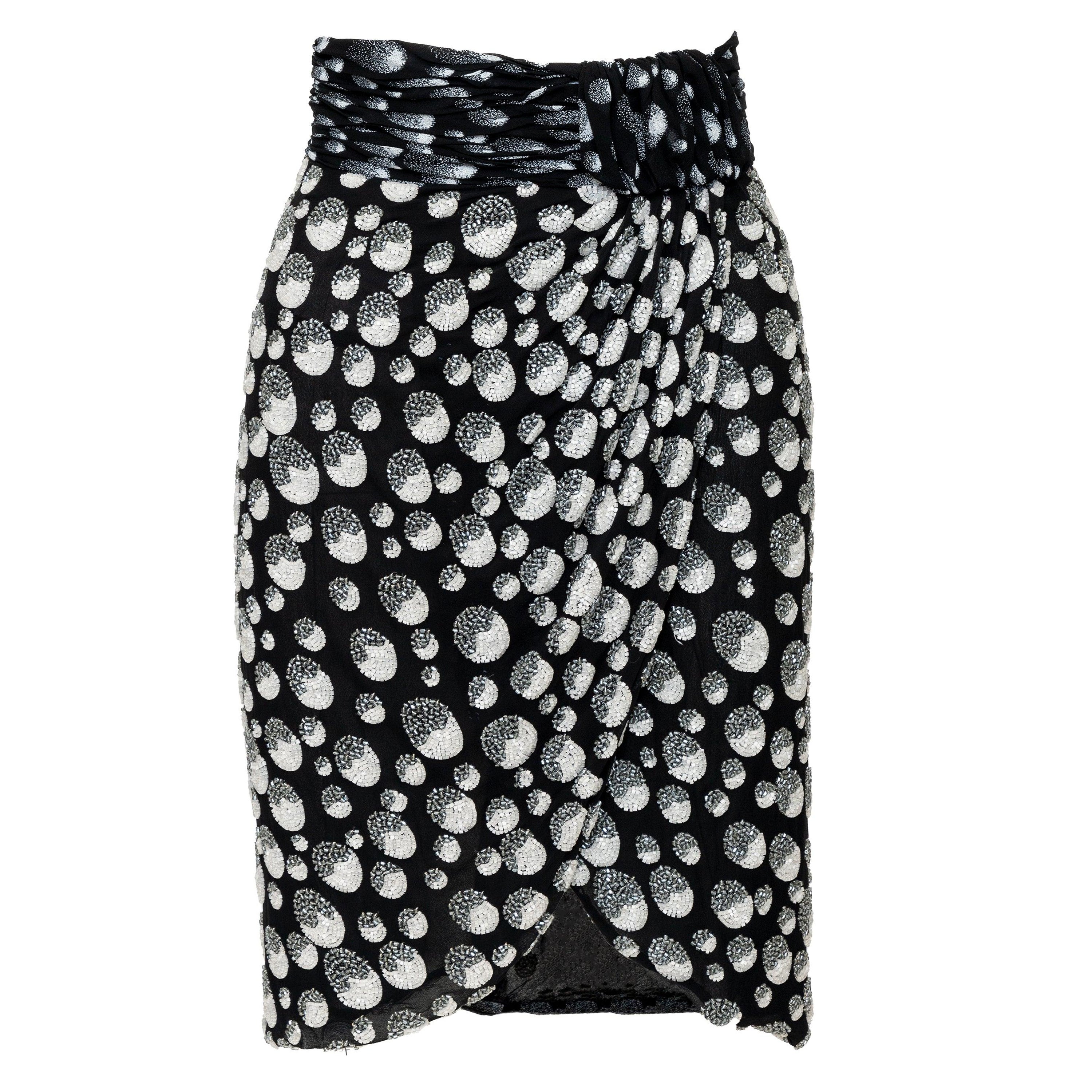 Mila Schön Beaded Skirt - '90s For Sale
