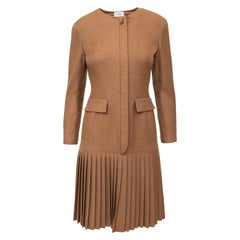Valentino Boutique Pleated Wool Dress - '90s