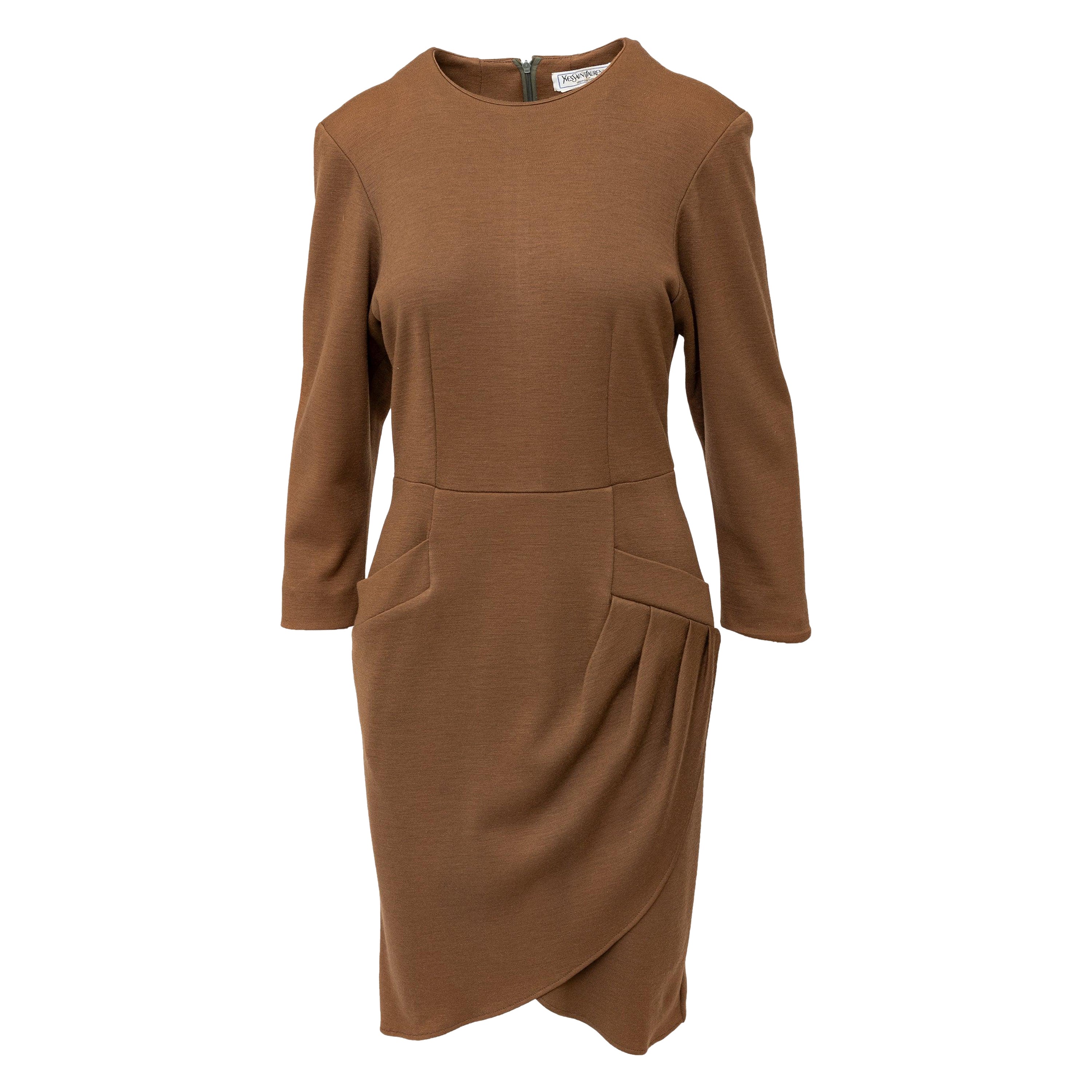 Yves Saint Laurent Variation Wool Dress - '90s For Sale