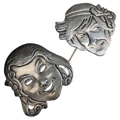 French Art Deco Figural Hat Pins