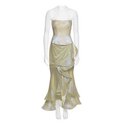 Thierry Mugler Iridescent Corset and Draped Skirt Ensemble, SS 1999