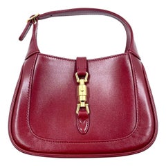 Gucci Jackie 1961 Mini sac en cuir rouge bourgogne sans bandoulière