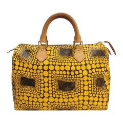 Louis Vuitton Kusama Town Speedy 30 Gelbe Henkeltasche mit Henkel oben
