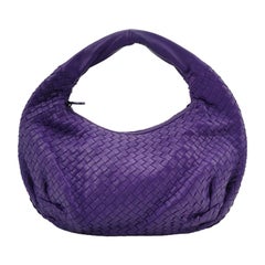 Bottega Veneta Belly Hobo Intrecciato Lambskin Leather Purple Medium 40cm