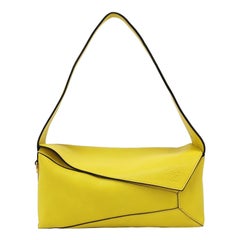 Loewe Puzzle Hobo Yellow Leather Shoulder Bag