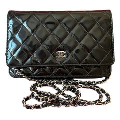 Chanel Wallet on Chain Classic Flap Black Patent Leather