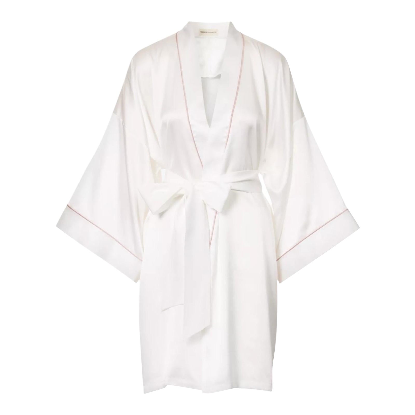 Olivia von Halle Robe de soirée en soie crème Robe kimono japonaise OS