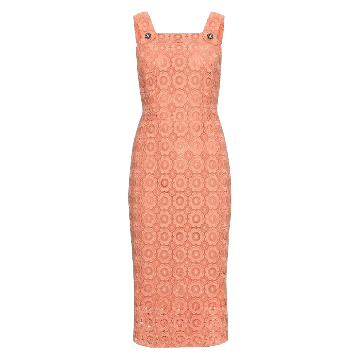 Non indossato Dolce & Gabbana - Vestito corto in corallo con bottoni Jewell 38 in vendita