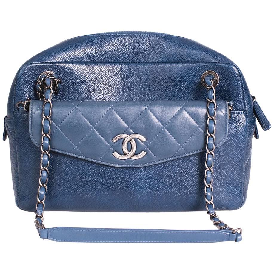 Chanel Blue Leather Camera Bag from 2016
