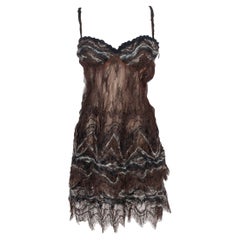 Robe courte en laine bleue de TORRENTE Haute Couture, 2003