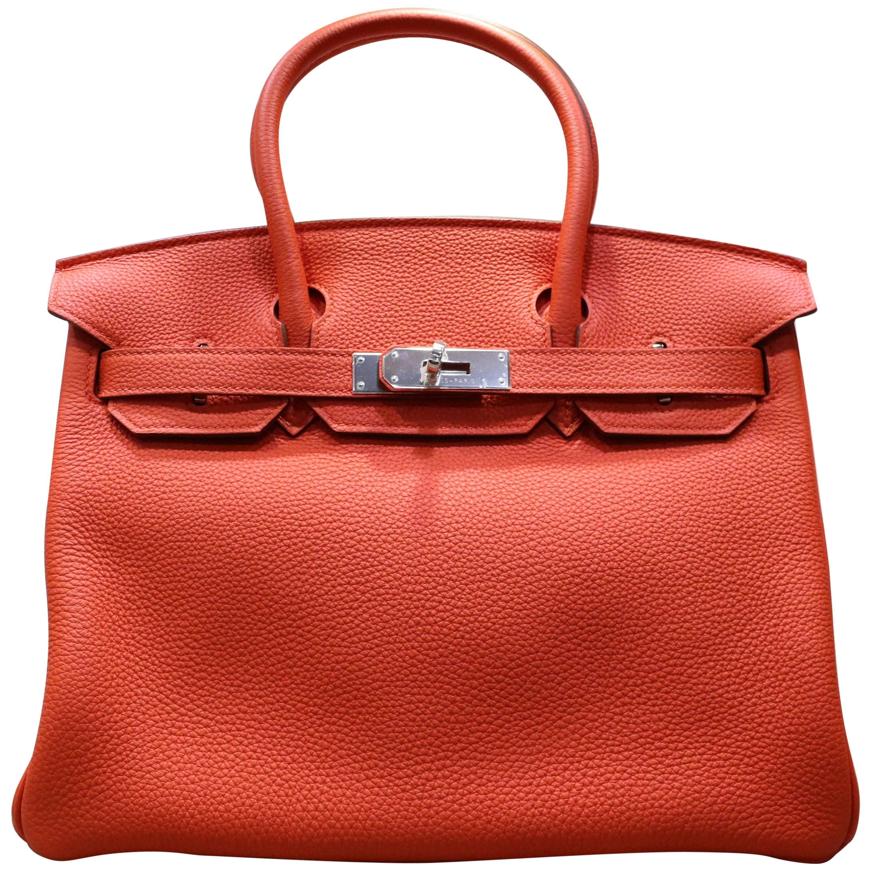 Hermes Birkin Red 30cm Togo Leather Bag
