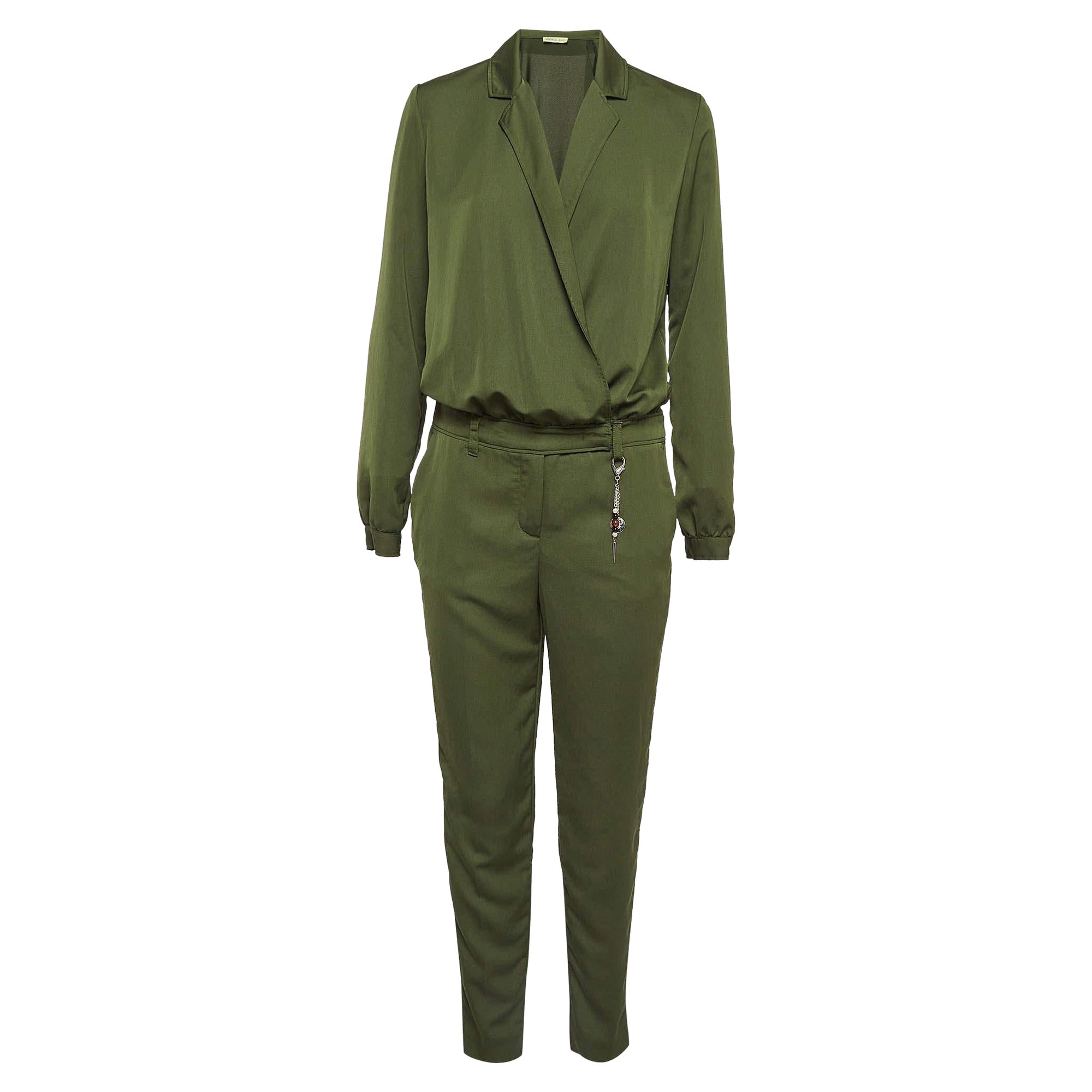 Combinaison à manches longues Versace Jeans en crêpe vert S