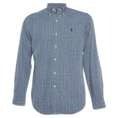 Ralph Lauren Blue Checked Coton Classic Fit Button Down Shirt S