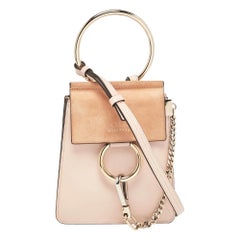 Chloe Peach Leather and Suede Mini Faye Crossbody Bag