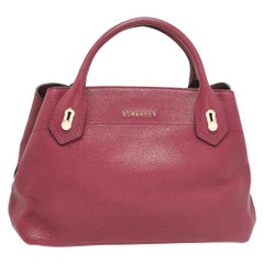 Burberry Burgundy Leather Medium Milton Satchel