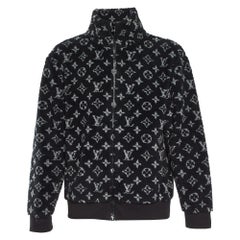 Louis Vuitton Black Monogram Fleece Zip-Up Teddy Jacket L