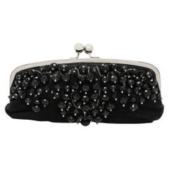 Chloe Black Suede Embellished Clutch