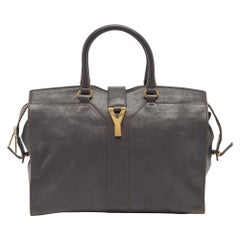 Saint Laurent Dark Grey Leather Large Cabas Chyc Tote